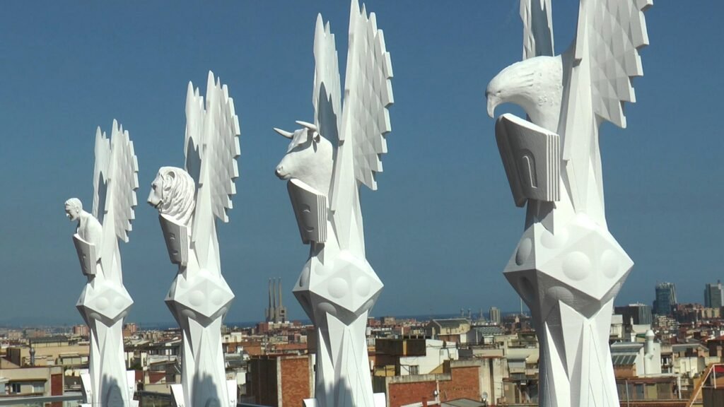 Towers of Sagrada Familia in Barcelona
