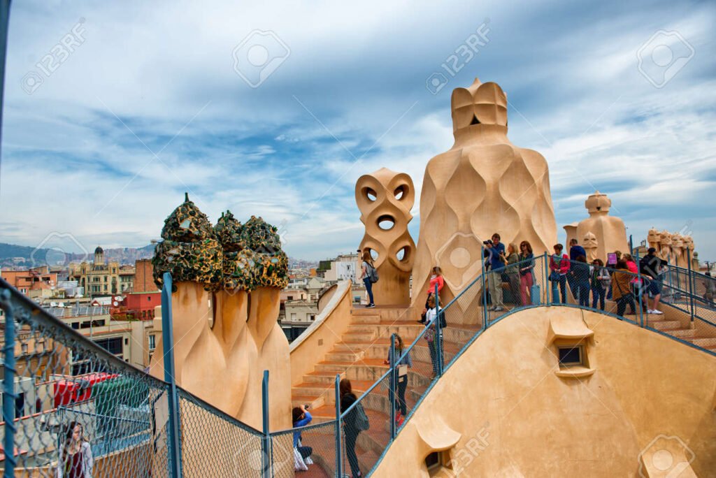 Rooftop warriors of Casa Milà La Pedrera Barcelona