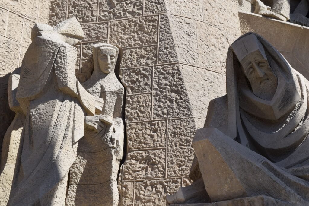 Stone representations of the gospels in Sagrada Familia