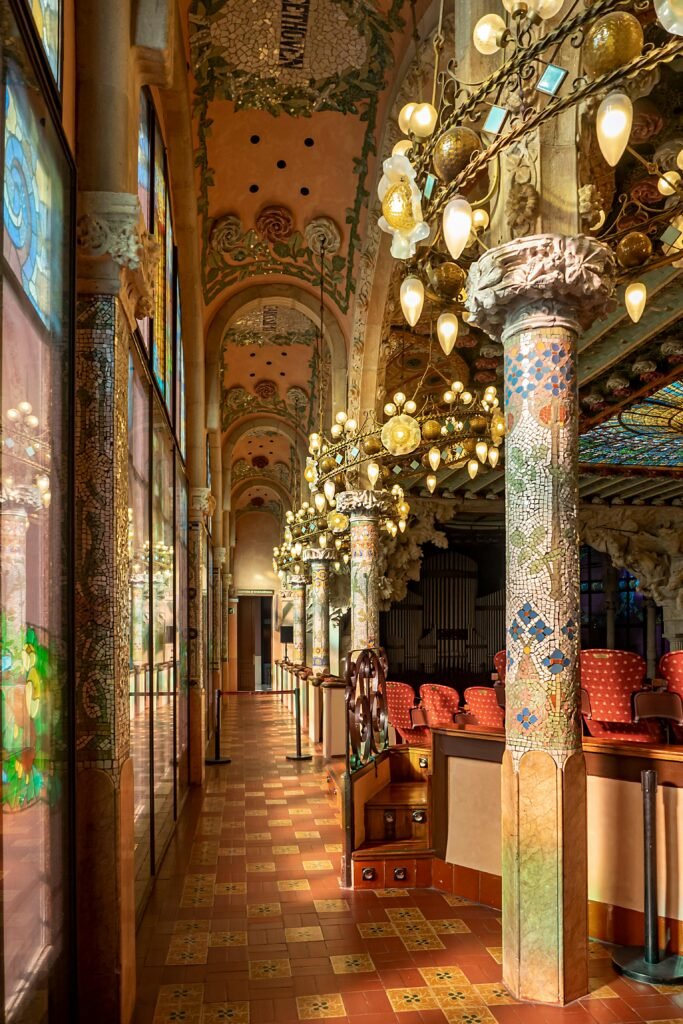 The inside of the Palau of Music
